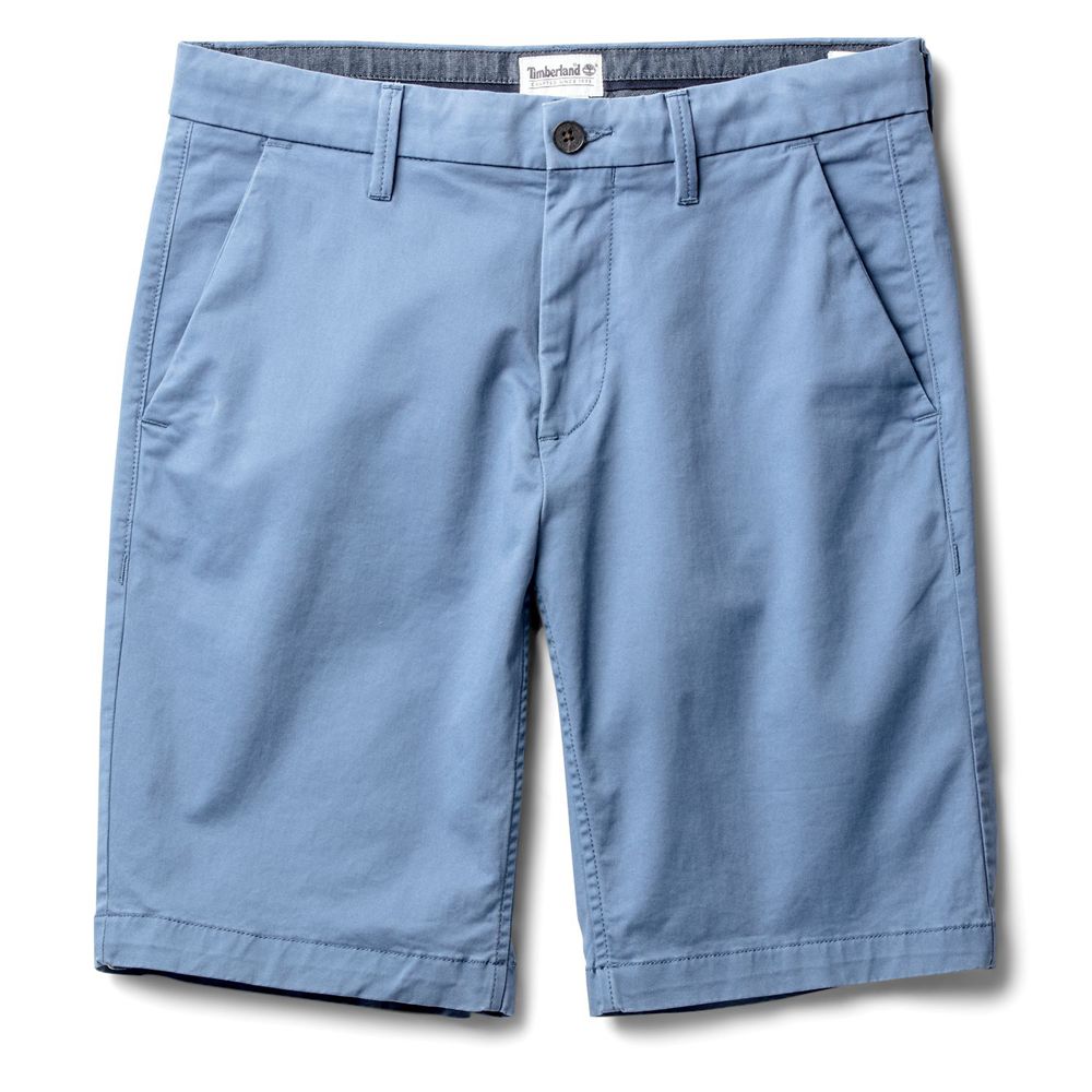 Timberland Mens Shorts Squam Lake Straight Fit Stretch Chino - Blue - India GT6024895